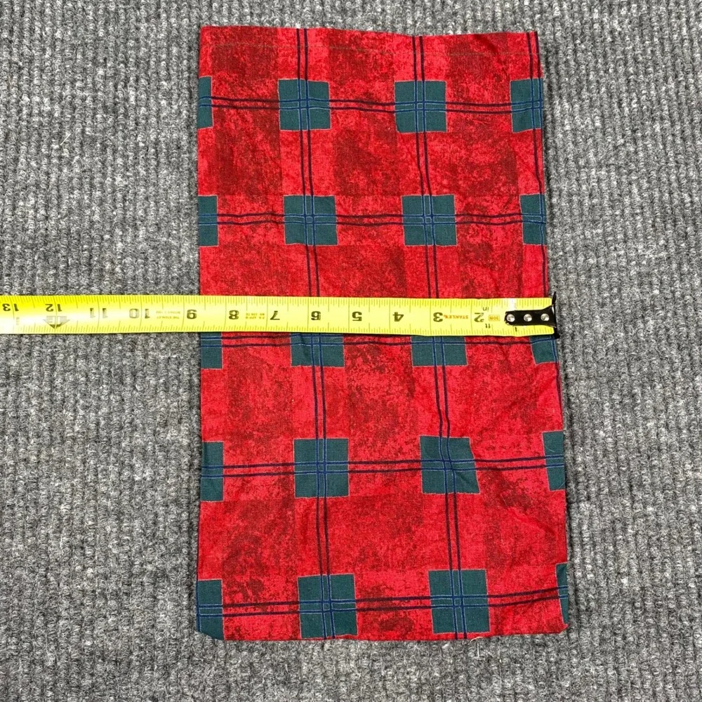 Set of 4 Handmade Plaid Fabric Pouches Primitive Christmas Gift Bags 85